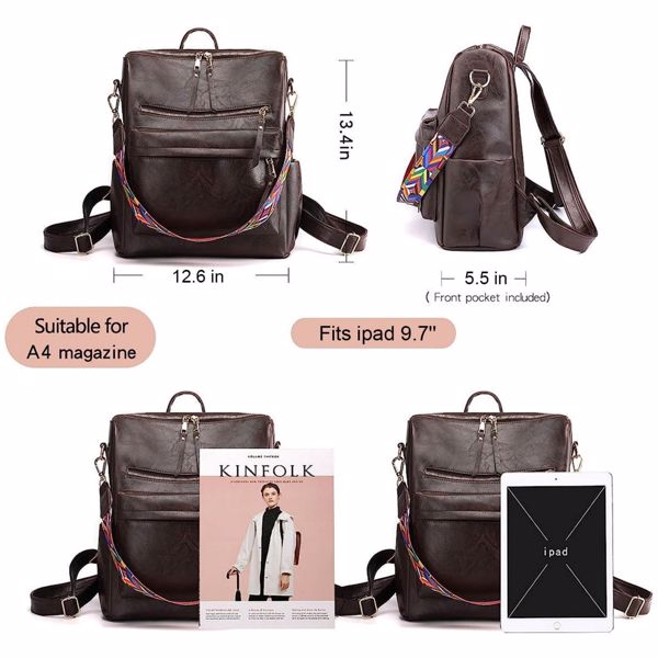 Women Backpack Purse Fashion School Bag Multipurpose Designer Handbag Ladies Satchel PU Leather Shoulder Bags