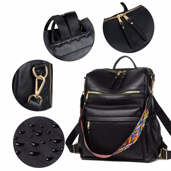 PU Leather Backpack Purse For Women Convertible Ladies Fashion Casual Large School Shoulder Bags