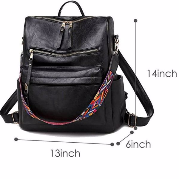 PU Leather Backpack Purse For Women Convertible Ladies Fashion Casual Large School Shoulder Bags