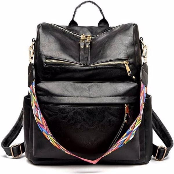 PU Leather Backpack Purse For Women Convertible Ladies Fashion Casual Large School Shoulder Bags